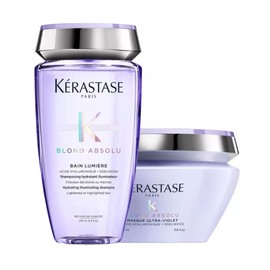 KERASTASE Blond Absolu Kit Tratamiento Para Cabello Rubio Shampoo Bain Lumiere (250 Ml) y Mascarilla Capilar (200 Ml)