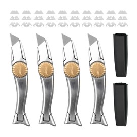 CUTTEREX Heavy Duty Shark Knife Vinyl Knife Utility Knife Roofing Knife Delphin Dolphin Carpet Knife, 4pcs Knives & 30 Blades (4)