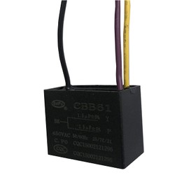 HeyNana Cbb61 1.5Uf + 2.5Uf 3 Cable 450Vac Ceiling Fan Condenser