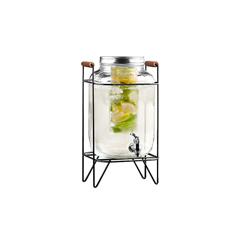 Style Setter 210741-GB 2 Gallon Infuser Glass Beverage Dispenser with