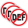 NO DEF (Diesel Exhaust Fluid) 3 Stickers/Decals 3.5x3.5 AUS 32