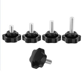 Aoktorkit 5Pcs Star Grip Knobs M6*20 Clamping Screw Knob Thread Thumb Screws Handle Knobs for Quick Remove Clamping Screws, Black