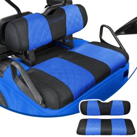 Jaxpare Golf Cart Seat Covers for EZGO TXT and RXV Golf Cart. Breathable and Washable Sandwich Mesh Air Spacer.Renew Your Golf Cart. (Blue/Black)