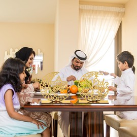 COCHIE Acrylic Eid Mubarak Ramadan Kareem Decorations Eid Table Sign Moon Hollow Star Freestanding Table Centrepiece Hanging Ornaments Table Decoration for Muslim Islam Table Decoration