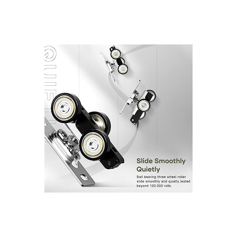 EaseLife Kit de herrajes para puerta corredera de bolsillo doble