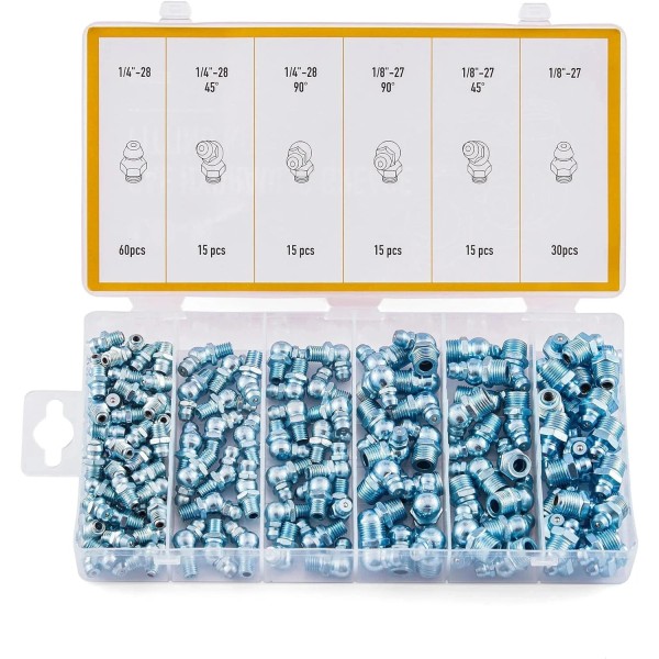 No Brand ZELCAN Grease Fittings Kit, 150pc SAE Hydraulic Grease