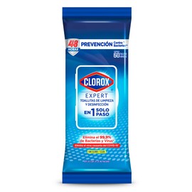 Clorox Toallitas Desinfectantes Expert Aroma Fresco Sin Cloro 60 Unidades