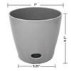 7 Inch Self-Watering Bamboo Planter (Gray) - Round - Bamboo