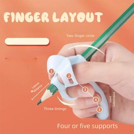 Yzxluhhh 4pc Pencil Grips for Kids Handwriting - Ergonomic Finger Grip with Case, Soft Writing Aid for Children Preschoolers Adults, Ideal for Classroom Home Use