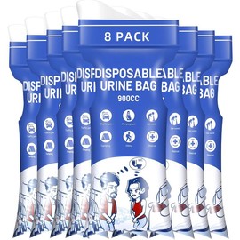 Disposable  Bags 900ML 8/12/24 Pieces, Emergency Portable Pee Bags for Women Men, Travel Urinal Bag, Unisex Urinal Toilet Bag for Road Trips Camping Hiking Traffic Jams - Colour: Blue-8Pcs