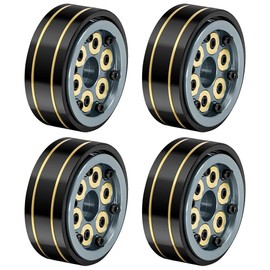 Sarini 1/10 RC Wheel Hubs with 6PCS Adjustable Counterweight Pack 4 Wheels Rims 1inch for SCX24 AX24 TR-X4M FCX24 1/24 1/18 RC