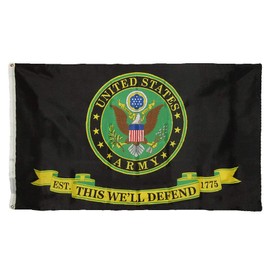 JumpingLight 3x5 U.S. Army Flag This Well Defend Black Symbol II 150D Poly Flag 3x5 F1860 - Quality Flags