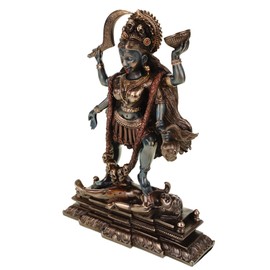 Veronese 708-7535 Kali Indian Goddess of Death Shiva Bronzed Sculpture 20 cm