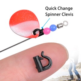 200pcs Quick Change Spinner Clevis Easy Spin Fishing Clevis Plastic Quick Snaps for Spinner Blades Crawler Harness Walleye Rig Spinner Making Speed Clevis