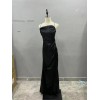 Vestido Sexy De Satén Con Abertura En La Cintura Alta