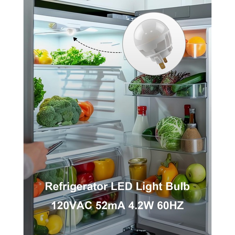LED Light Bulb Compatible with Whirlpool Refrigerators Replace W11502762 AP6995680