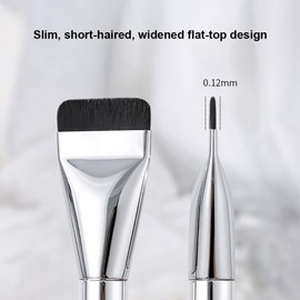 XFSRG Kabuki Foundation Flat Makeup Brush with Storage Box Kabuki Brush Seamless Magic Liquid Makeup Brush for Blending Liquid Blend Concealer (White)