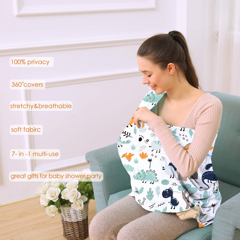 Multi-use Carseat Canopy Cover - Breathable Breastfeeding Covers, Car Seat