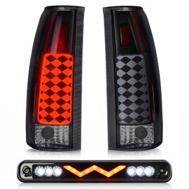 Tresound Tail Light + 3rd Third Brake Cargo Lamp for 94-98 Silverado 88-00 Chevy GMC C/K C1500 C2500 C3500 K1500 K2500 K3500, 92-94 Blazer Rear LED Taillight Assembly