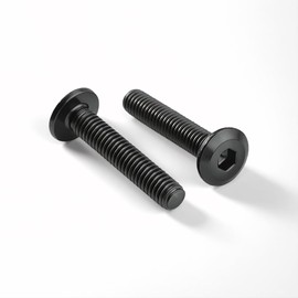 WZHUIDA 20pcs M6 x 45mm Screws, Stainless Steel Hex Socket Flat Head Screws with Full Thread, Black Oxidized, Furniture Connection Screws with Wrench