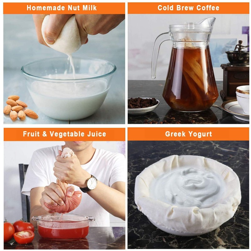 LYTIVAGEN Pack of 4 Nut Milk Bags Filter Cloth Straining