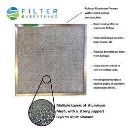 Washable Aluminum Air Filter (12 x 36 x 1)