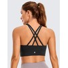 CRZ YOGA Womens Butterluxe Strappy High Neck Longline Sports Bra