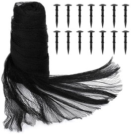 4.5m x 6m Koi Pond Pool Netting | Heavy-Duty Fine Mesh Netting with Stakes | Extra Fine Mesh Netting Cover Protect Koi Fish from Garden Birds Leaves Debris Cats (Black)
