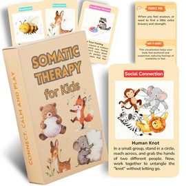 Tarjetas de terapia somática para niños, 52 actividades de atención plena y regulación emocional para calma, enfoque, habilidades de afrontamiento, herramientas de aprendizaje social emocional para