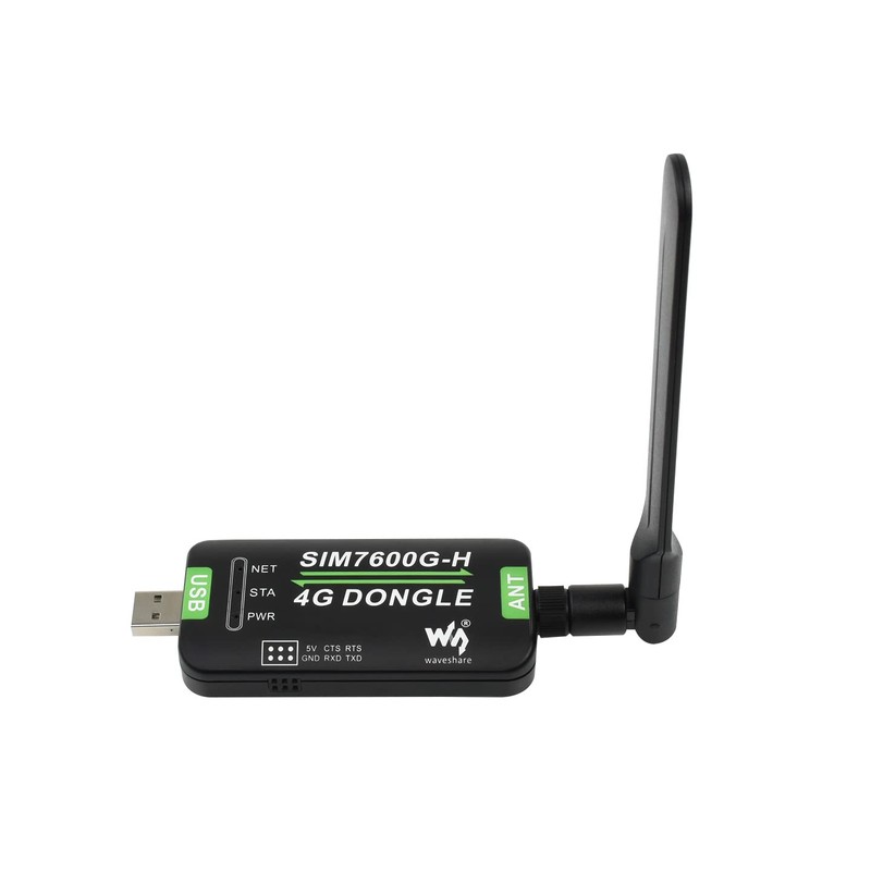 Waveshare SIM7600G-H 4G DONGLE with Antenna with Industrial Grade 4G