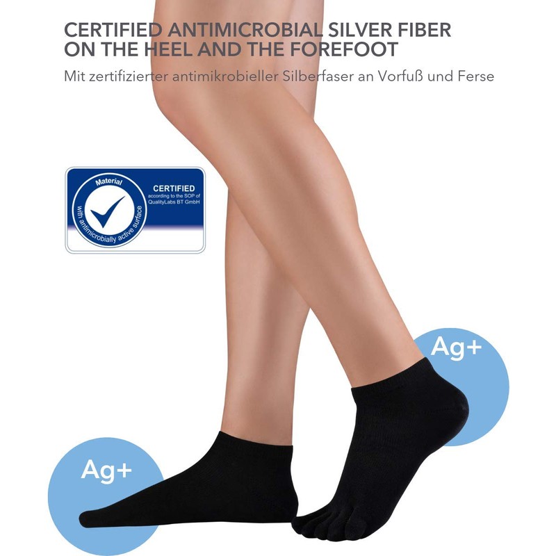 Knitido Dr. Foot® Silver Protect Antimicrobial Trainer Toe Socks with