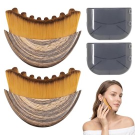 2PCS Contour Face Brush,Facial para Contorno Linfático, Cepillo de Masaje Facial, Diseño Ergonómico para Rostro, Mentón y Mandíbula (2PCS)