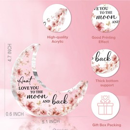 Mother's Day Gifts Aunt Grandma Birthday Gifts Grandmother Gift From Grandchildren, Acrylic Moon Decoration Sign Grandma Gift for Christmas Birthday Thanksgiving-Aunt Love You To The Moon And Back