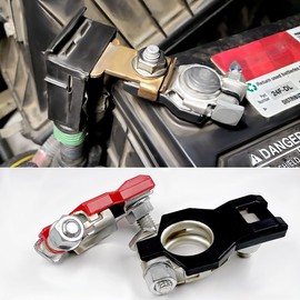 Battery Terminals, Battery Terminal Connector, Top Post Battery Cable Terminal Clamp Set, Positive and Negative 1 pair, Automotive Accessories Universal for Nissan 243407F000 243407F001