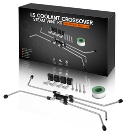 LS Coolant Crossover Steam Vent Kit with AN4 Fuel Brake Line - Complete 4 Corner Steam Port Kit for 5.3L & 6.0L LS Engines (LS1, LS2, LS3, LS6, LS7, LS9, LSX) - Stainless Steel Coolant Crossover Kit