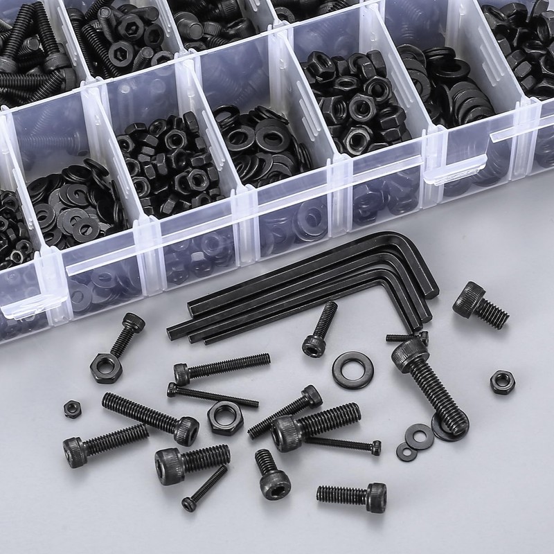 12.9 Carbon Steel Hex Bolts Nuts Set, Cylinder Head Screws