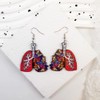 Novel Acrylic Human Lung and Butterfly Dangle Earrings - Unique