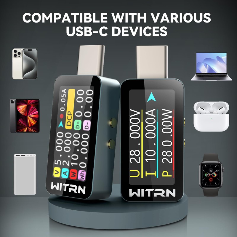 Heemol 2pcs 4-36V USB Tester Meter 10A Digital Current Meter