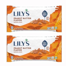 Peanut Butter Baking Chips by Lilys | Stevia Sweetened, No Added Sugar, Low-Carb, Keto Friendly, Gluten-Free & Non-GMO | 9 ounce 2 Pack