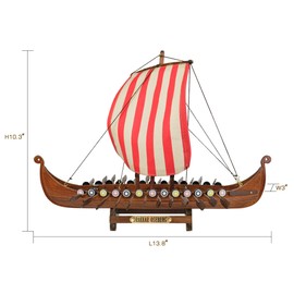 SAILINGSTORY Wooden Viking Ship Model Drakkar Oseberg 1/60 Scale Replica Scandinavian Dragon Longship Model