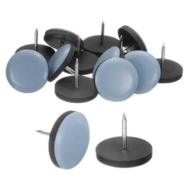 sourcing map 12Pcs Furniture Moving Pad with Nail, 25mm Round Furniture Slider Gliders Floor Protectors for Carpeted Tile Vinyl Hardwood Floors, Gray Blue