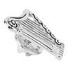 Harp Brooch Stylish Innovative Silver Glossy Finish Musical Instrument Brooch