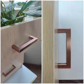 Aibeli 30 Pack 3 3/4 Inch Hole Center Antique Copper Stainless Steel Square Cabinet Pulls Cabinet Handles Drawer Handles Cupboard Handles