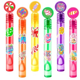 Candyland Party Favors for Kids – 24PCS Sweet-Themed Bubble Wands, Great for Birthday Supplies, Pinata Fillers, Goodie Bags & Classroom Rewards