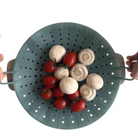 Korean Made Silicone Steamer Basket 10' Size, Silicone Steamer Insert for Pot Flexible Design (Mint)