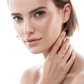 Evil Eye Ring Sterling Silver Rings for Women Spiritual Blue Evil Eyes Sapphire Greek Turkish Third Jewelry Size 8