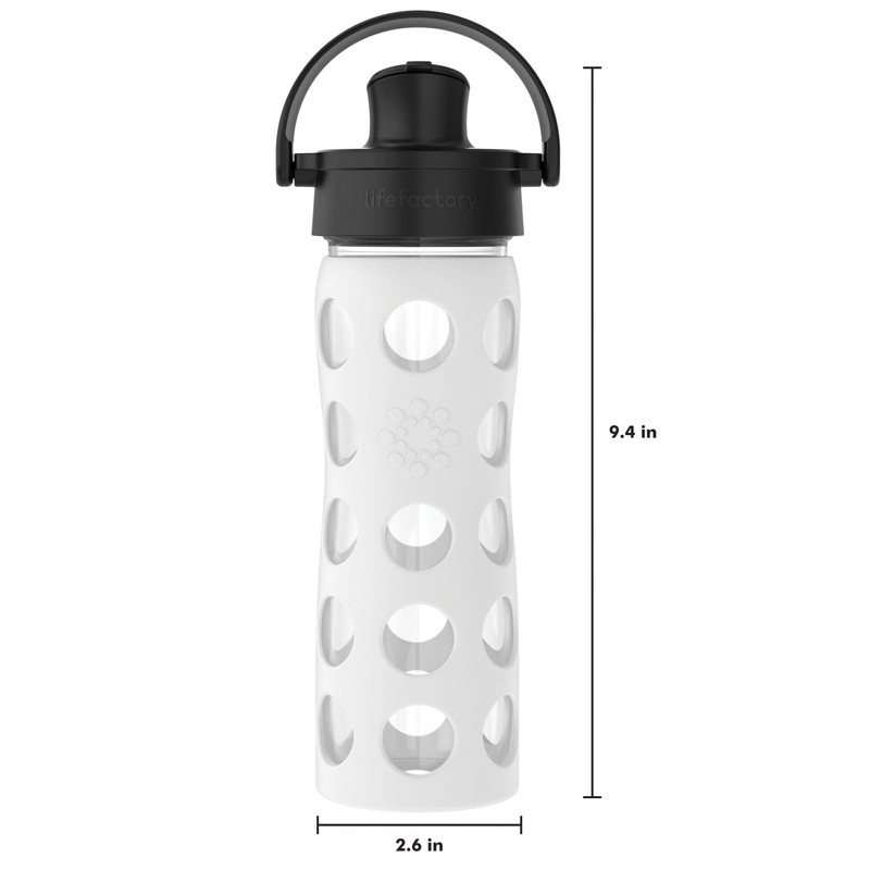 Lifefactory 16-Ounce Glass Water Bottle with Active Flip Cap and