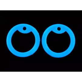 4 Blue Glow in Dark Silicone Military Army Dog Tag Silencers Rubber Silencer
