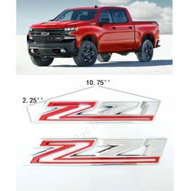 2PCS ⁠Chrome & Red 2019-2023 Silverado Z71 Emblem Badge 84632695 OEM Nameplate