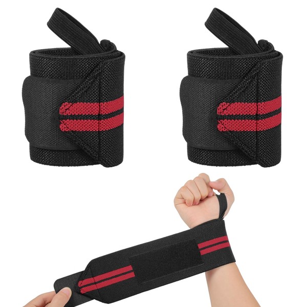 Nynkyon 2 PCS Wrist Wraps, Premium Lifting Straps, Long Gym